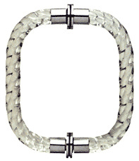 CRL Acrylic Twist Back-to-Back Shower Door Pull Handle With Chrome Rings