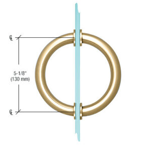 CRL Tubular Back-to-Back Circular Style Brass Shower Door 3/4" Diameter Pull Handles